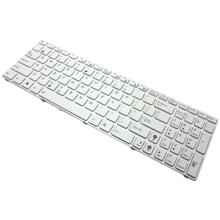 Бяла клавиатура Asus X54C SX161D, X54H, X54HR SX034D, X54HR SX065D, X54HY, X55, X55A, X5MS, X61, X61Gx, X61Q, X61S, X61SL, X66, X66IC, X66W, X72