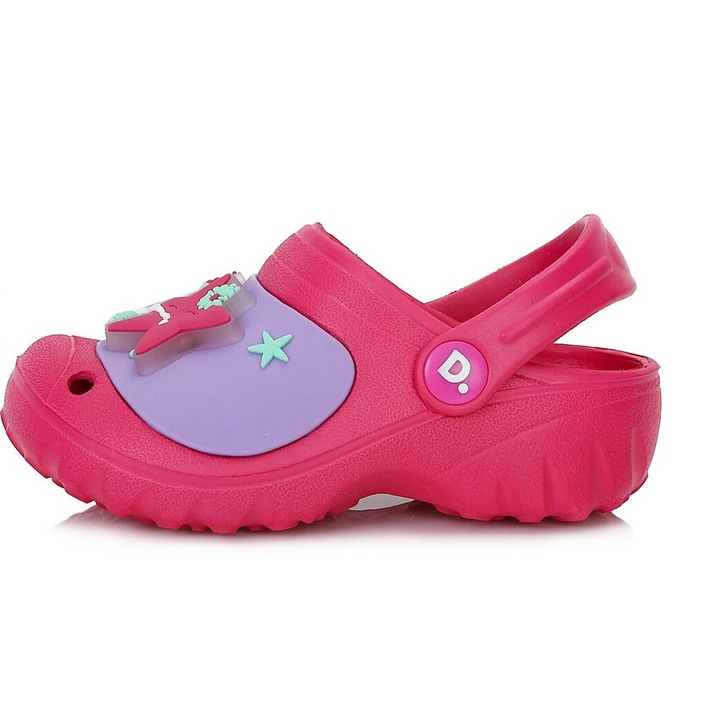 Papuci dd step cu led, dd step, Roz multicolor