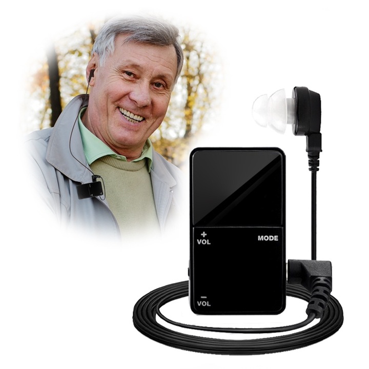 Aparat auditiv, VHP-801 reincarcabil Britzgo, durata lunga de viata a bateriei de 100 de ore, pierdere a auzului moderata pana la severa, 4 moduri, design de clema anti-alunecare