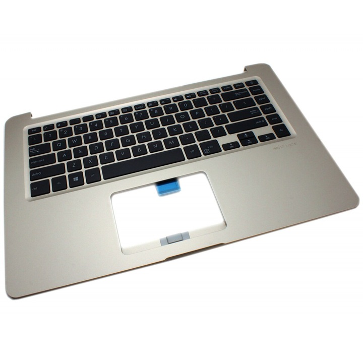 Tastatura pentru Asus Neagra F510 cu Palmrest Auriu iluminata backlit, F510U cu Palmrest Auriu iluminata backlit