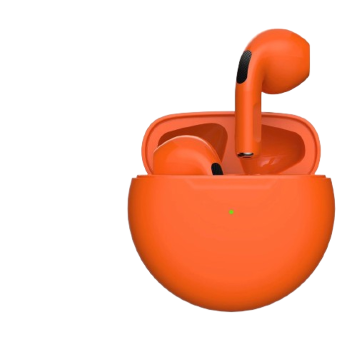 Безжични слушалки, Pro4 quad TWS, Bluetooth 5.0, стерео звук, оранжеви, за възрастни