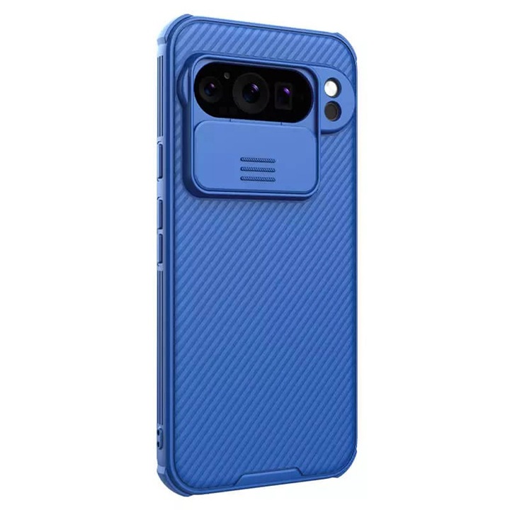 Hátsó lencsevédő a Google Pixel 9 Pro telefonhoz, innováció és védelem, csúszó mechanizmus, mágneses funkció, Camshield prémium magvédelem, kék