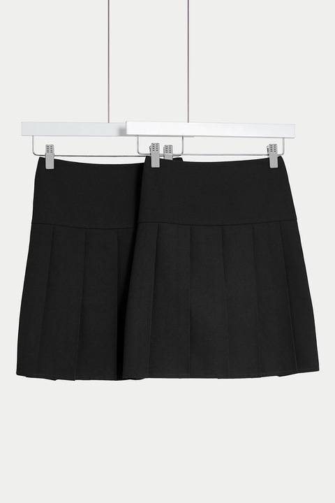Marks & Spencer, Set de fuste cu pliuri - 2 piese, Negru, 146-152 CM