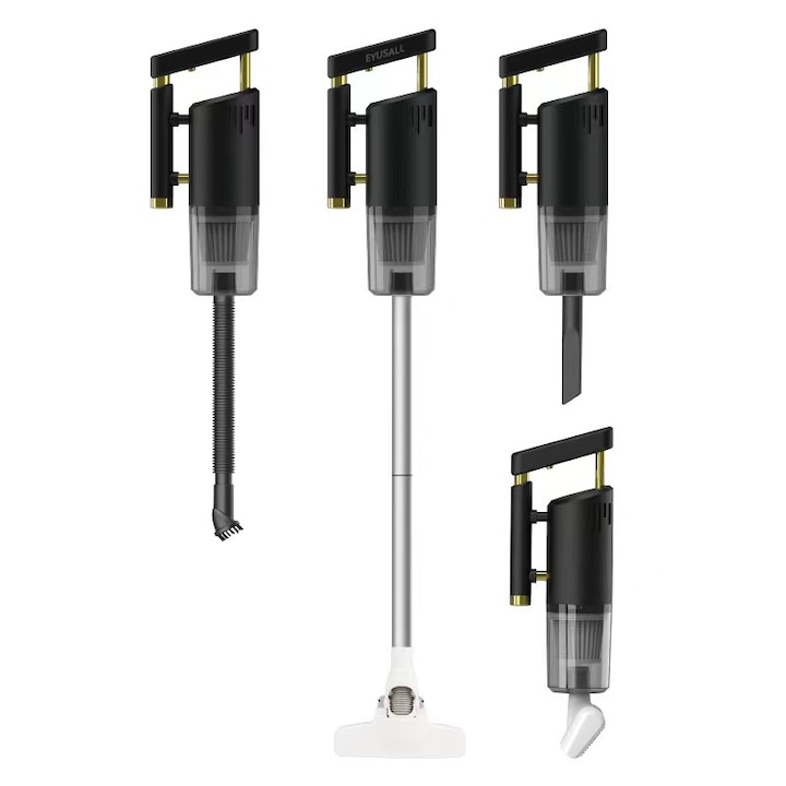 Вертикална прахосмукачка 4 в 1, EYUSALL, Handheld/Putter, Против акари, 30 мин., 2500 mAh, 120 W, Черна