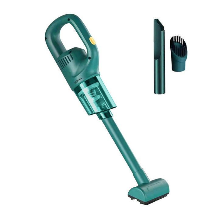 Вертикална прахосмукачка 3 в 1, EYUSALL, Безжична, Handheld/Putter, HEPA филтър, Контейнер за прах 0.5 l, 50000 Pa, 2000 mAh, 120 W, Зелена