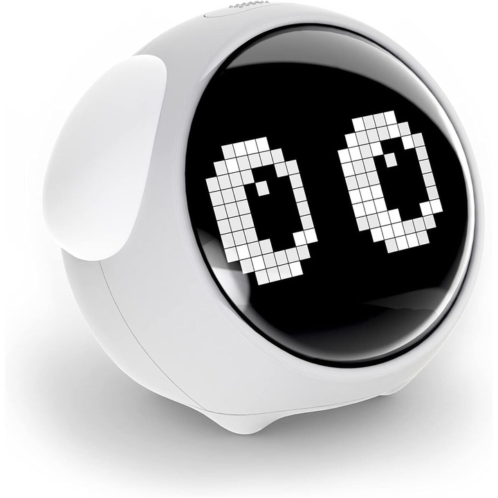 Детски будилник, двойна аларма, нощна лампа с регулируема яркост, гласово активиране, отчитане на температура, будилник за събуждане, играчка и подарък за малки деца, деца, ученици, момчета и момичета