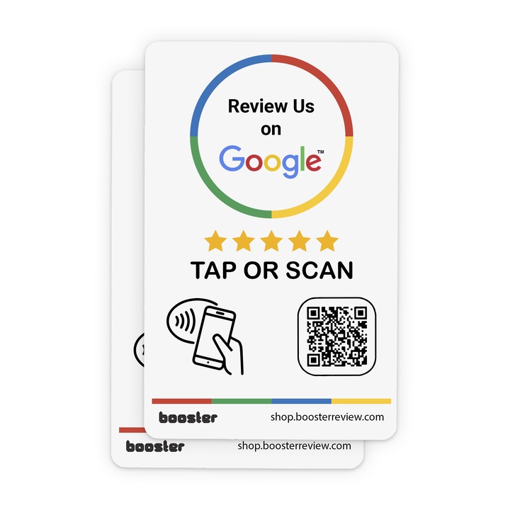 Google Review Tap Matrica: Smart Tap NFC és QR az azonnali értékelésekhez, 2 csomag