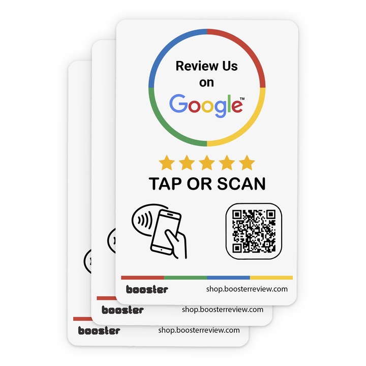 Google Review Tap Stickers: Smart Tap NFC és QR az azonnali értékelésekhez, 3 csomag