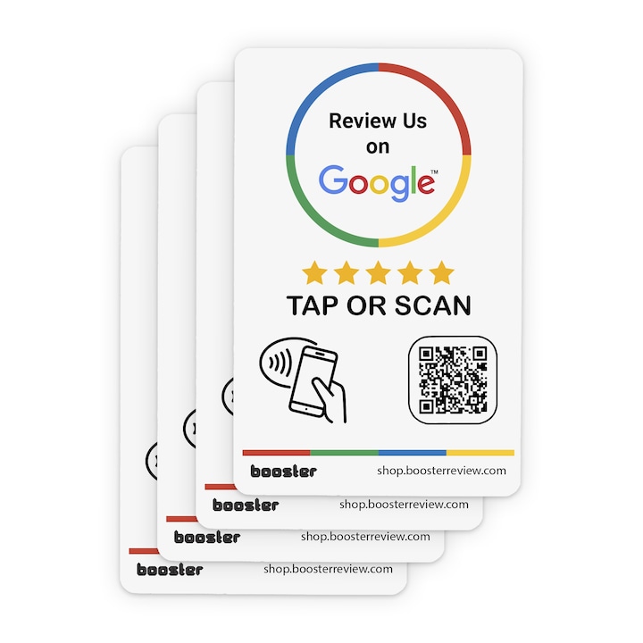 Google Review Tap Stickers: Smart Tap NFC és QR az azonnali értékelésekhez, 4 csomag