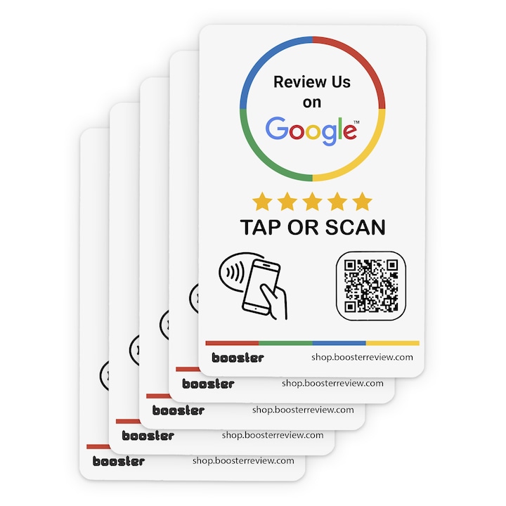 Google Review Tap Stickers: Smart Tap NFC és QR az Instant Reviews 5-Pack