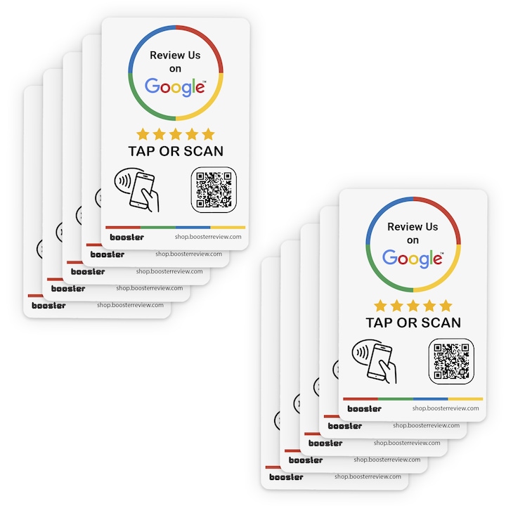 Google Review Tap matricák: Smart Tap NFC és QR az Instant Reviews 10 csomag