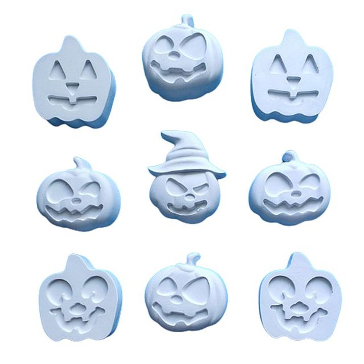 Forme Ipsos de pictat – Dovleci de Halloween, dimensiuni cuprinse intre 6, 5 – 5, 3 cm, 9 piese