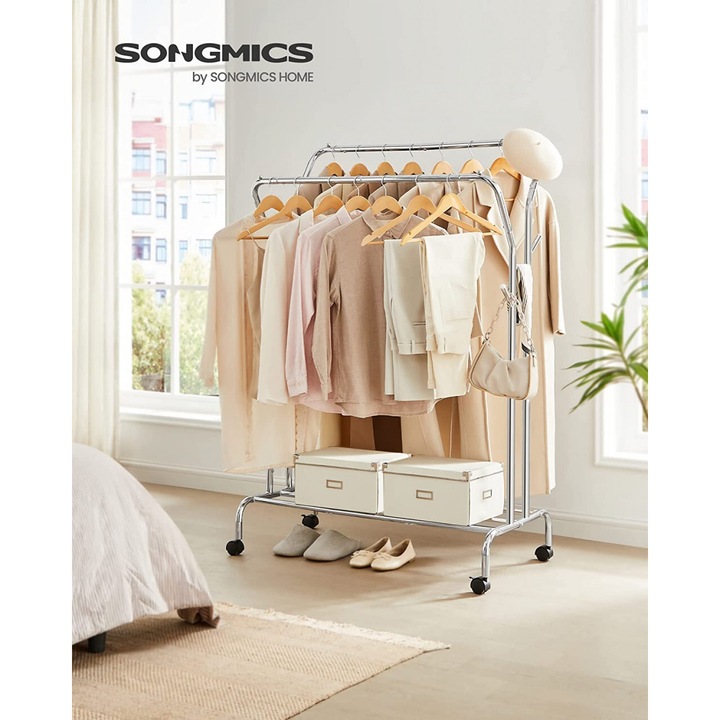 Cuier Model Leal, Argintiu, 153x54.5x103 cm