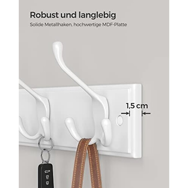 Cuier Model Mayo, Alb, 40x11x7 cm