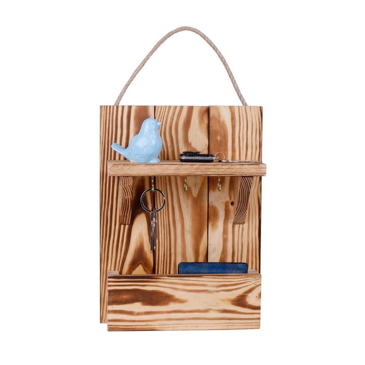 Cuier suport chei Model Hancock, Natur, 31x24x8 cm