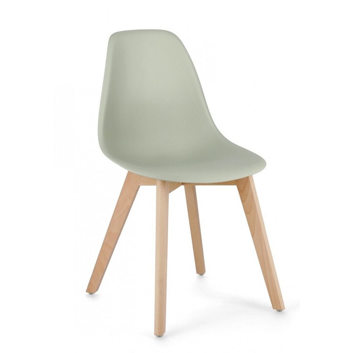 4db szék készlet natúr fa műanyag zöld System 51,5x46,5x86 cm
