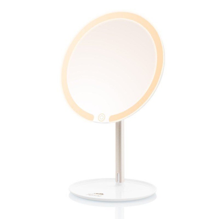 Oglinda cosmetica ETA Fenite 1353 90000, diametru 178 mm, 3 culori de iluminare, inclinare 0-90°, baterie reincarcabila 2000mAh