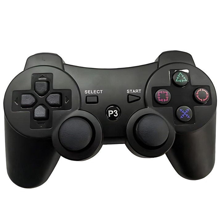 Vezeték nélküli SDEPOT® vezérlő, PS3-hoz, 17 akciógomb, hozzáférés a játékokban elérhető kiterjesztett funkciókhoz, fekete