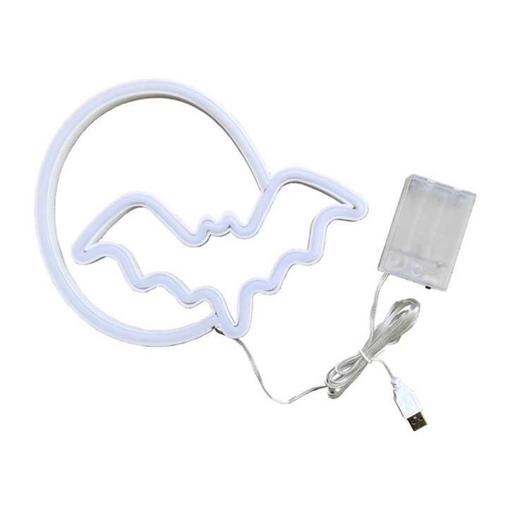 Lumina neon in forma de liliac, decorativa, multicolor, USB