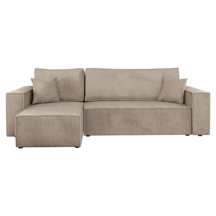 Coltar cu functie de dormit Kasjusz Reiat, universal, MIRJAN24, bej deschis, 244x145x83 cm