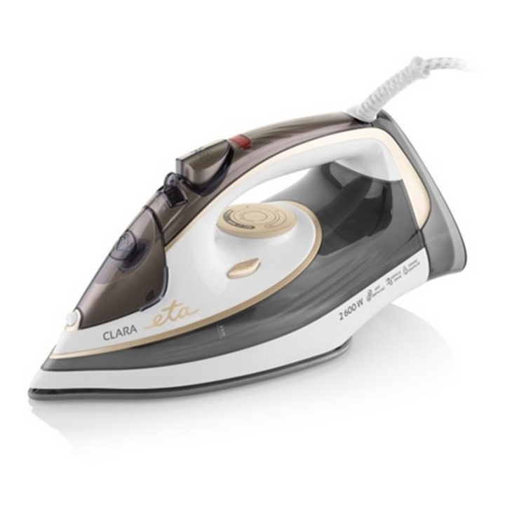 ETA 127490000 2600 W, 0.36 l, 120 g/perc gőzlöket Szürke-Fehér-Arany gőzölős vasaló