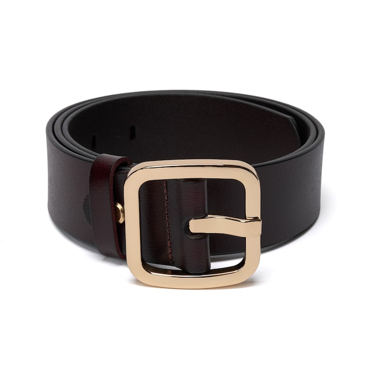 Дамски колан JOLAR. елегантна естествена кожа, класическа златиста катарама, 103 см BZ-49DKBN Тъмно кафяво