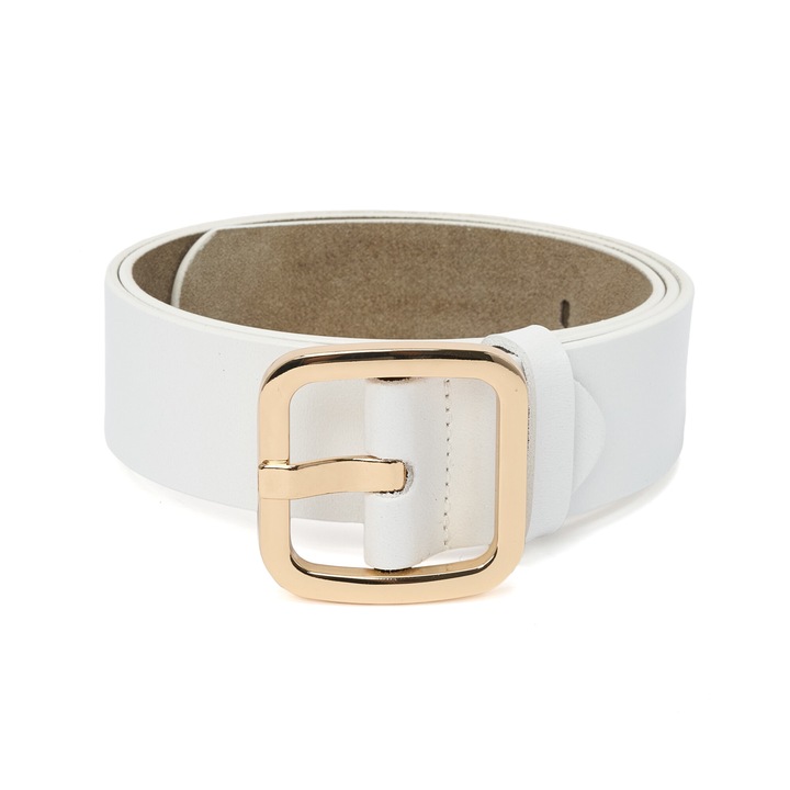 Дамски колан JOLAR. елегантна естествена кожа, класическа златна катарама, 103 см BZ-49WE Бяло
