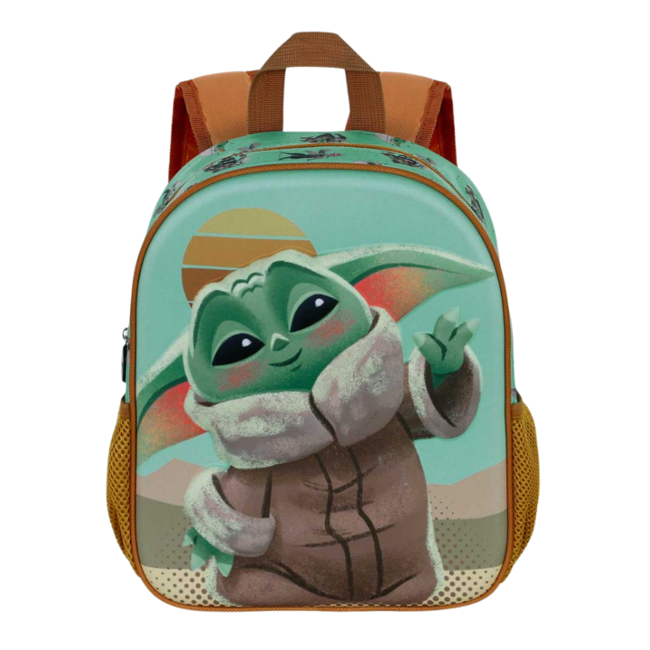 Star Wars 3D óvodai hátizsák egy rekesszel Mandalorian Grogu Baby Yoda Green