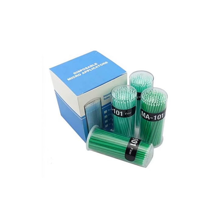 Micro perii aplicatoare de unica folosinta, 100buc, Verde
