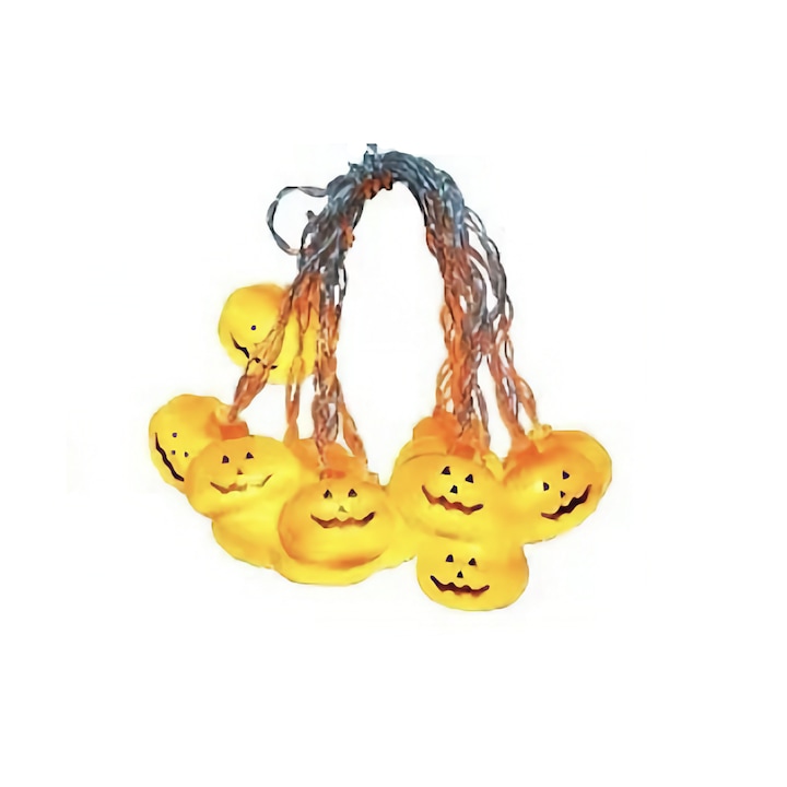 LED-es fényfüzér tök alakú, Halloween, vízálló, 3 lm, 3,5 m