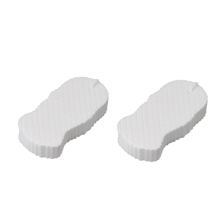 2 db Ultra puha fürdőszivacs készlet, gyerekeknek és felnőtteknek, 13,5x7x2,5 cm, fehér