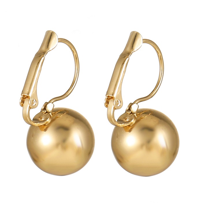 HYTIREBY fülbevaló, aranyozott, egyszerű kialakítású, 1,5x3cm, Arany