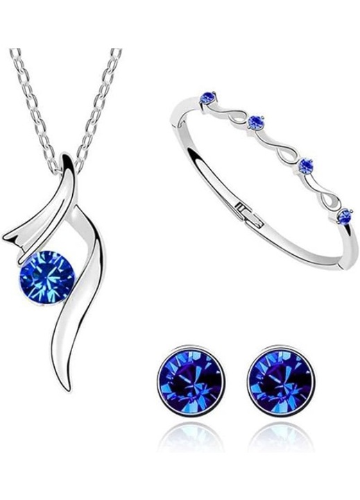 Set bijuterii dama, colier ajustabil, cercei 1.6x0.7cm, bratara 18cm diametru, cristal