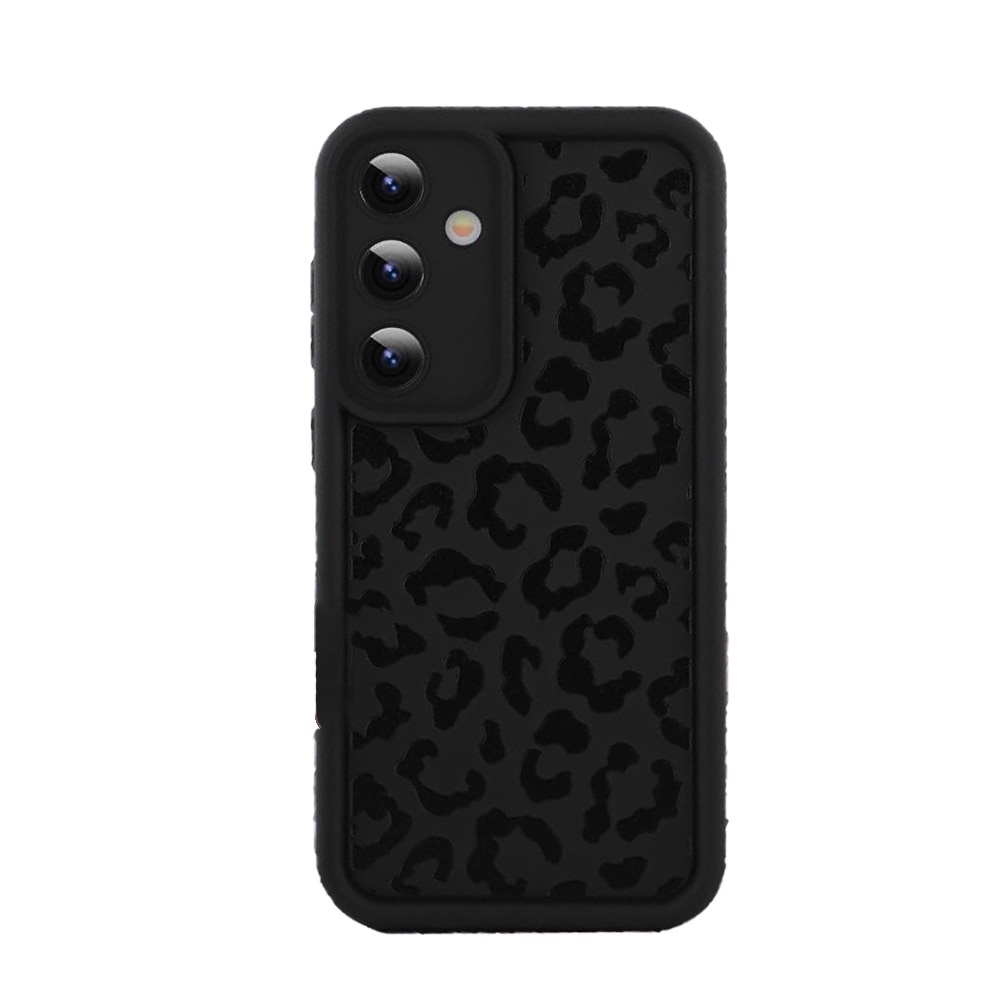 Husa pentru Telefon Compatibila cu Samsung Galaxy S25, G-Tech Glam Leopard Print, Protectie la Camera, Silicon, Margini Ridicate, Aspect Mat, Negru