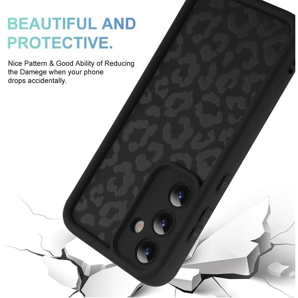 Husa pentru Telefon Compatibila cu Samsung Galaxy S25, G-Tech Glam Leopard Print, Protectie la Camera, Silicon, Margini Ridicate, Aspect Mat, Negru