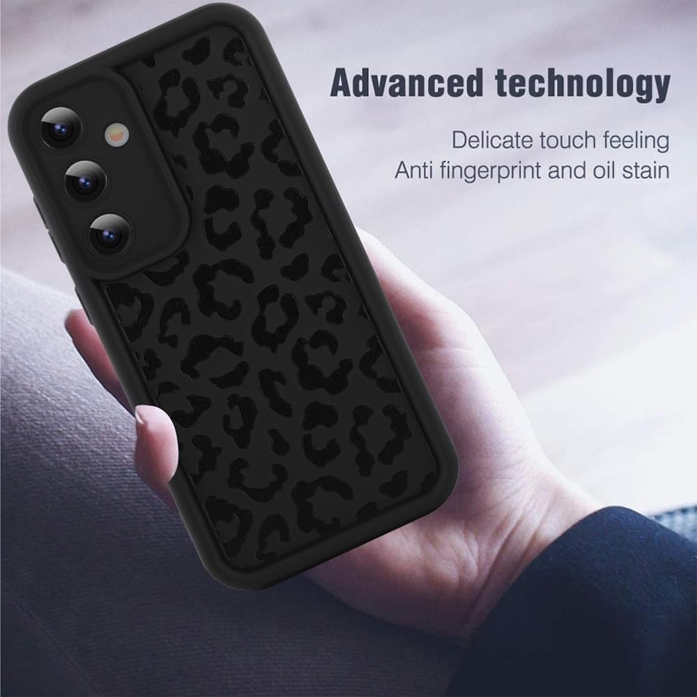 Husa pentru Telefon Compatibila cu Samsung Galaxy S25, G-Tech Glam Leopard Print, Protectie la Camera, Silicon, Margini Ridicate, Aspect Mat, Negru