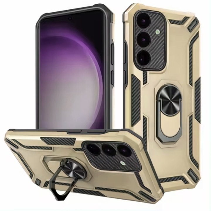 Калъф за Samsung A55 rotating ring 360 Daden®, Hybrid Anti-Shock, Ring Holder, Anti-Shock, Premium Quality, Gold