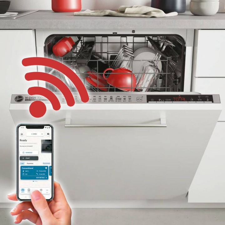 Masina de spalat vase incorporabila Hoover HIB3C3SFS, 60 cm - WiFi