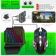 Set Gaming 4 in 1 pentru Jocuri Mobile si PC: Tastatura RGB cu o singura mana, mouse DPI ajustabil, converter wireless compatibil Android