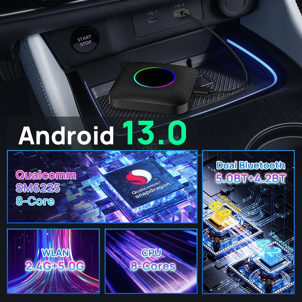 CarPlay Ai Box Android 13.0 Accepta numai masini CarPlay si ecran