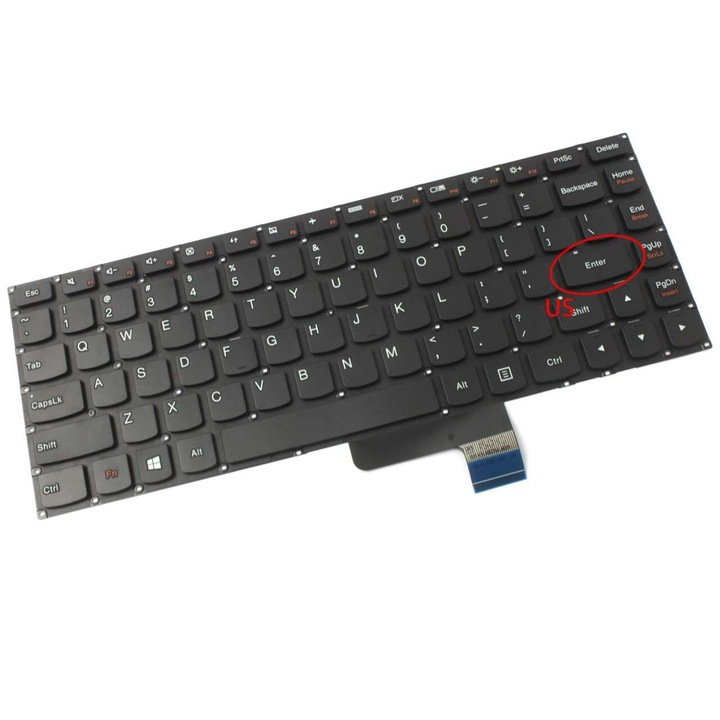 Tastatura pentru pentru Lenovo IdeaPad 500S-13ISK, iluminata, backlit, 700-14ISK, NSK-BNBBN, PK130YC3A11, SN20G60051, ST1HB-UK, U31-70, Yoga, 2, 13, 20345, 3, 14, 1470, 9Z.NAKBN.B0U