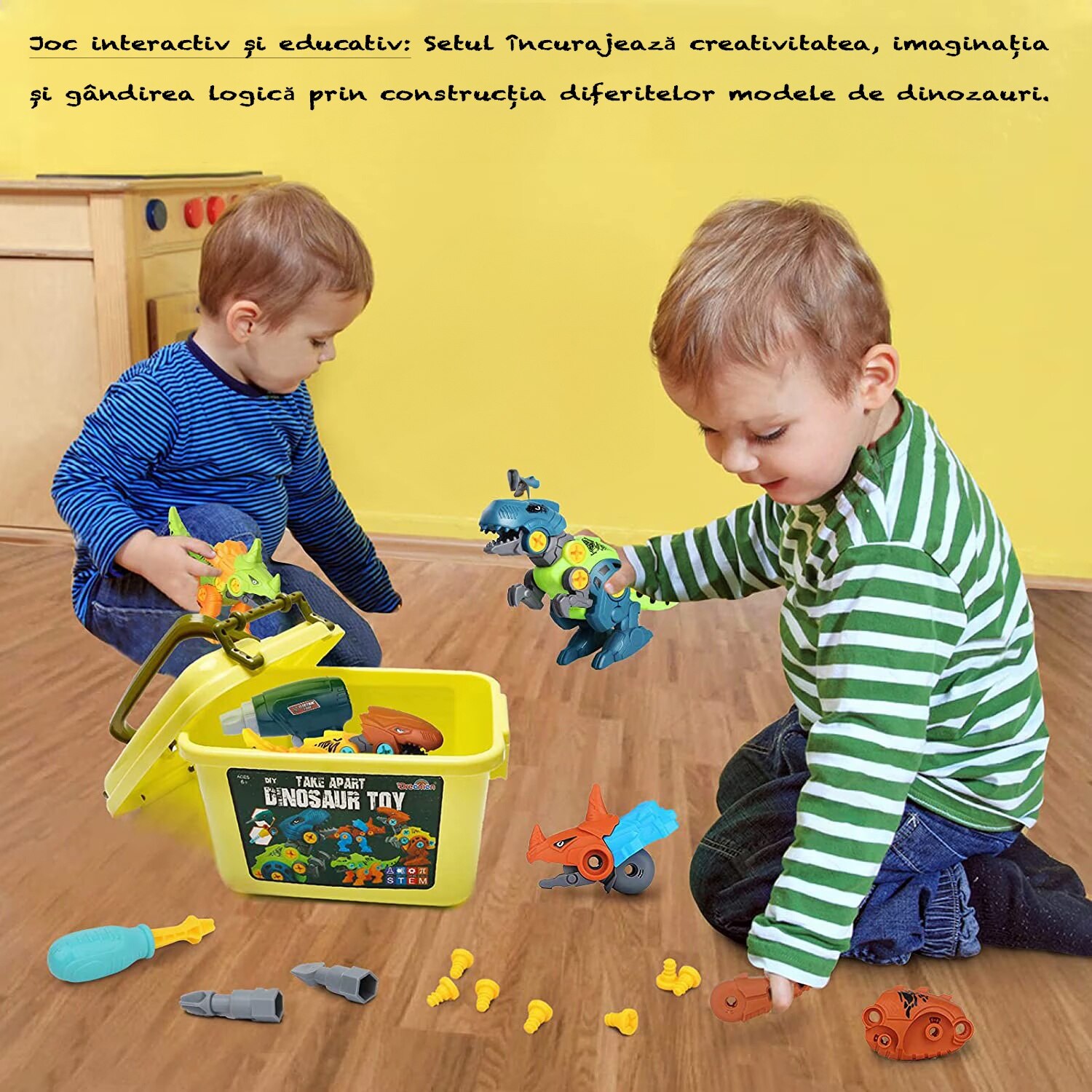 Set dinozauri ansamblabili FiGGA® pentru copii, Cutie de