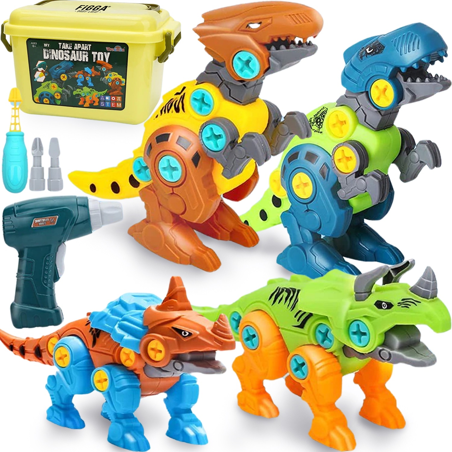 Set dinozauri ansamblabili FiGGA® pentru copii, Cutie de
