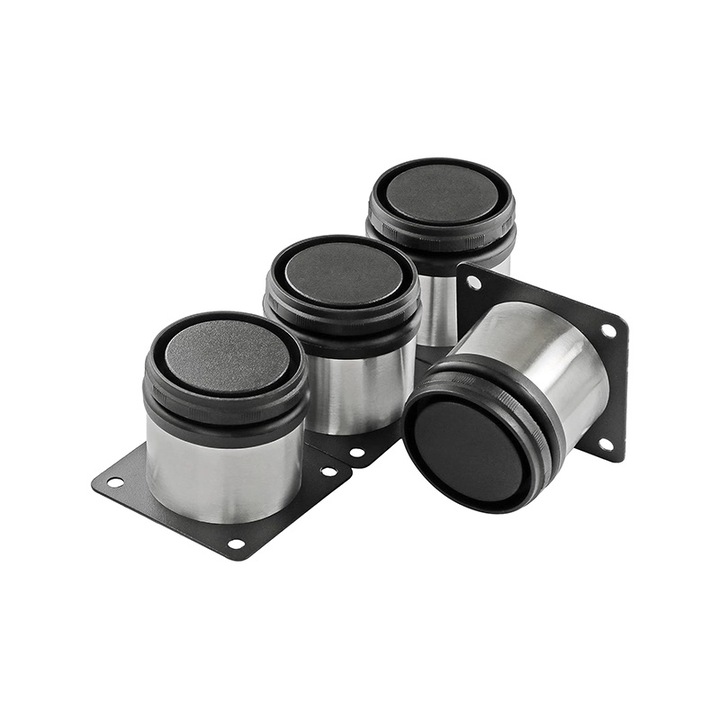 Picior din inox pentru pat, Ø 60 mm x 8 cm, 4 buc / set