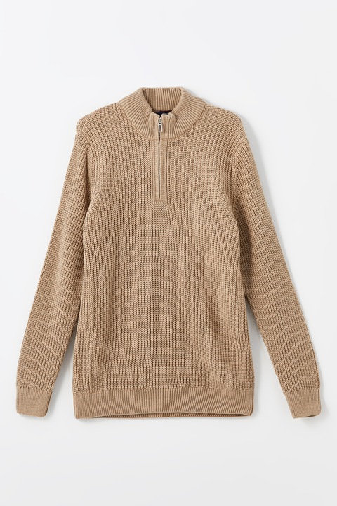 LC WAIKIKI, Pulover cu fenta cu fermoar, Maro deschis, XL