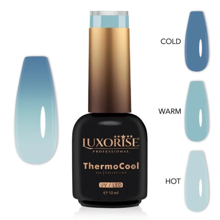 Oja Semipermanenta Termica 3 Culori LUXORISE ThermoCool - Silky Sky 10ml