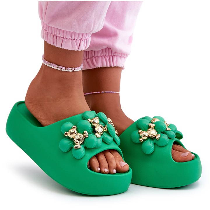 Papuci pentru dama, Spuma Eva, Verde, Verde, 38