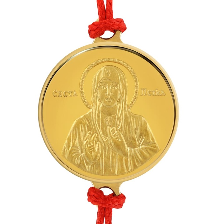 Златна гривна Света Петка, 18k. Злато, Дебелина: 1 мм, Размер: 16 мм, Тегло: ~2 гр