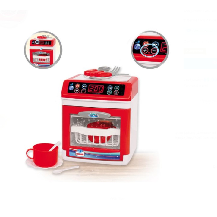 Masina de spalat vase BURRAQ, jucarie interactiva, plastic, Multicolor, 3 ani