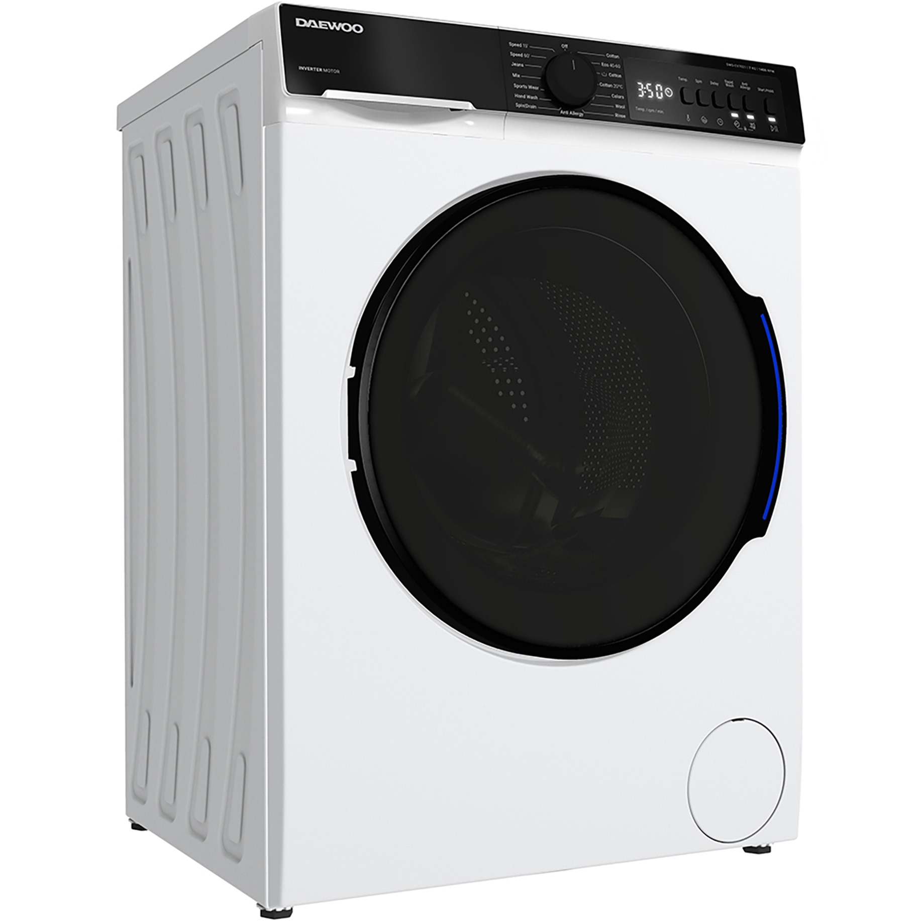Masina de spalat rufe DWD-CV7021 Daewoo, 7 kg, Clasa A, 1400 RPM, Motor inverter, Steam Wash, Alb